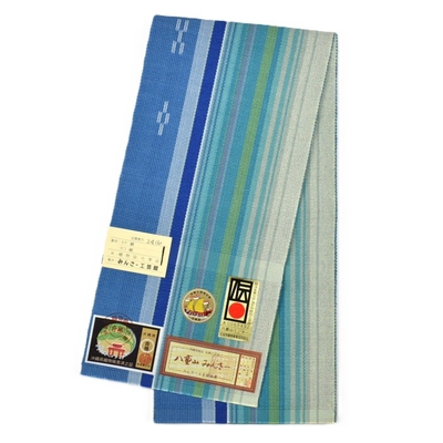 読谷山ミンサー 半幅帯 クリーム ｜読谷山花織事業協同組合